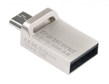 スマホで使えるmicroUSB＆USB3.0端子搭載メモリ、トランセンド「JetFlash 880」