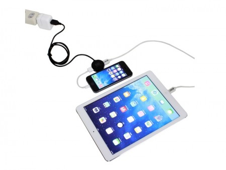 接続機器に合わせて電力を自動調節する充電器用USB分配ケーブル、上海問屋「DN-12536」