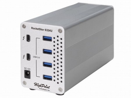 USB3.0×4をフル帯域で使えるThunderboltアダプタ、HighPoint「RocketStor 6324U」リリース