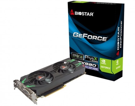 静音デュアルファンクーラー搭載のGeForce GTX 980、BIOSTAR「VN9805XV42」