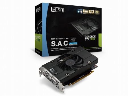 ELSA、全長173mmのGeForce GTX 960「ELSA GeForce GTX 960 2GB S.A.C SS」など2種
