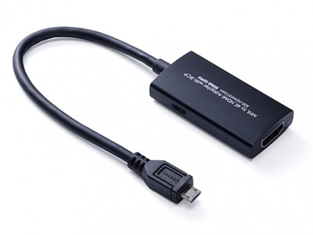 サンワダイレクト、4K出力に対応するスマホ用MHLアダプタ「500-HDMI011MH」発売