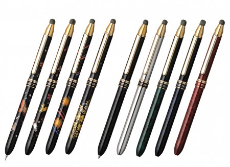 プラチナ、近代蒔絵で装飾した「近代蒔絵ダブルアクション＋タッチペン」