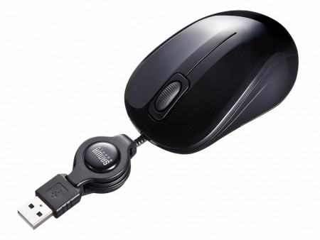 サンワサプライ、クリック＆ホイール回転音が静かな”静音マウス”にケーブル巻き取りタイプが登場