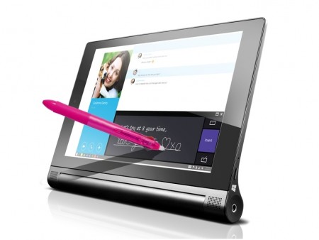 鉛筆やボールペンで入力できる8インチタブレットPC、レノボ「YOGA Tablet 2 with Windows」
