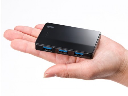 厚さ11mmの薄型4ポートUSB3.0ハブ、サンワサプライ「400-HUB025」発売中