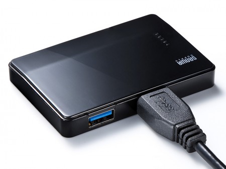 厚さ11mmの薄型4ポートUSB3.0ハブ、サンワサプライ「400-HUB025」発売中