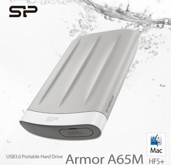 シリコンパワー、防水・防塵・耐衝撃筐体採用のMac向けポータブルHDD「Armor A65M」近日発売