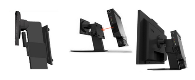 別売のマウンタを装着することで「ThinkCentre Tiny」シリーズの背面装着が可能