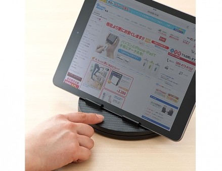 指1本で回転できるスマホ・タブレット向けスタンドがイーサプライから発売