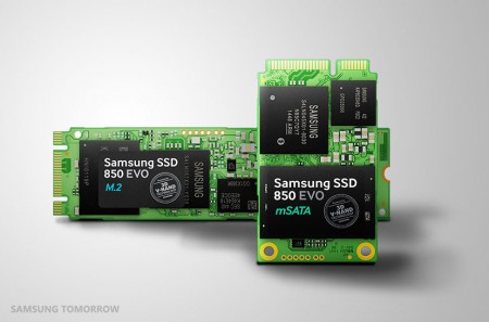 Samsung、3D V-NAND TLC採用のSATA3.0 SSD「SSD 850 EVO」に、M.2/mSATAモデル追加