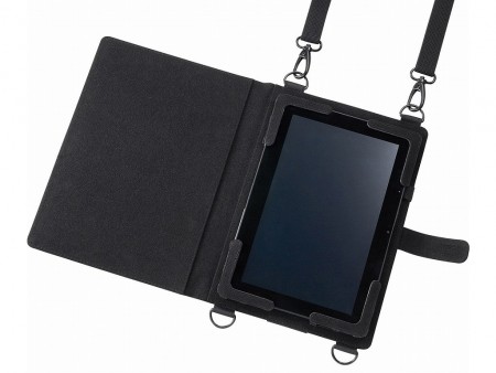 “駅弁売りスタイル”で立ったまま使えるタブレットケース、「PDA-TAB12」がサンワサプライから