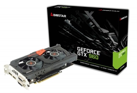 静音デュアルファンクーラーを搭載するGeForce GTX 960、BIOSTAR「VN9605XPX1」