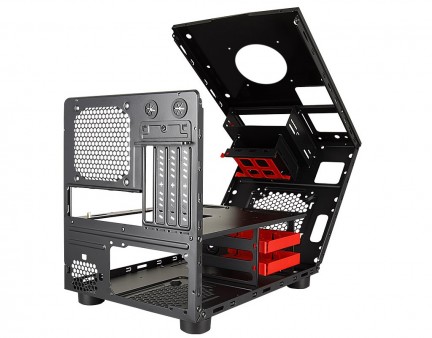 独自開閉機構でメンテナンス性良好のCube型MicroATXケース、Cooltek「GT-05」