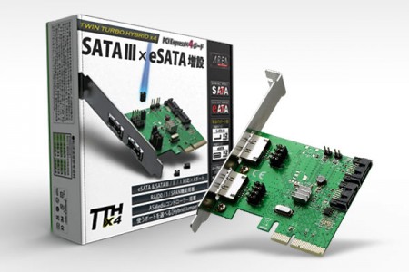 使用ポートが選択できるRAID対応SATA/eSATA拡張カード、エアリア「SD-PE4SA3ES-2RL」