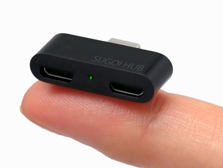 スマホと一体化する世界最小USBハブ、システムトークス「SUGOI HUB micro」