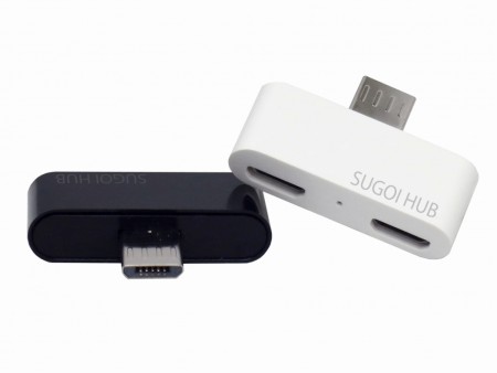スマホと一体化する世界最小USBハブ、システムトークス「SUGOI HUB micro」