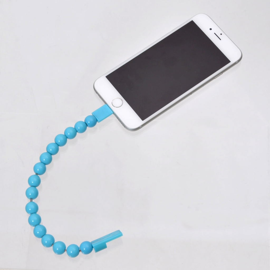 サンコー、ブレスレットにもなるLightningケーブル「iPhone用数珠充電ケーブル」発売