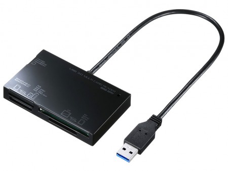 サンワサプライ、UHS-II対応SDなど59種類のメディアに対応するUSB3.0カードリーダー