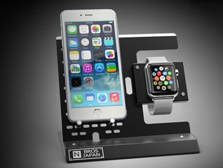 Apple WatchとiPhoneを同時に置ける、ハンドメイドの高級スタンド「NB-AW001WP」がエアリアから