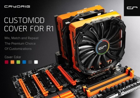 CRYORIG、ハイエンドサイドフロー「R1」シリーズ向けドレスアップカバー全6色