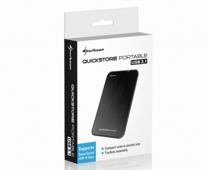 SHARKOON、USB3.1対応ポータブルHDD/SSDケース「QuickStore Portable USB 3.1」