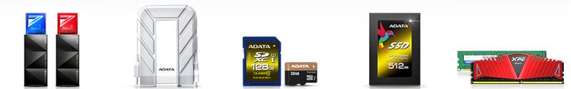 ADATAブランドのUSBフラッシュドライブ、外付け記憶装置、メモリカード、SSD、DRAMモジュールの新規取り扱い開始