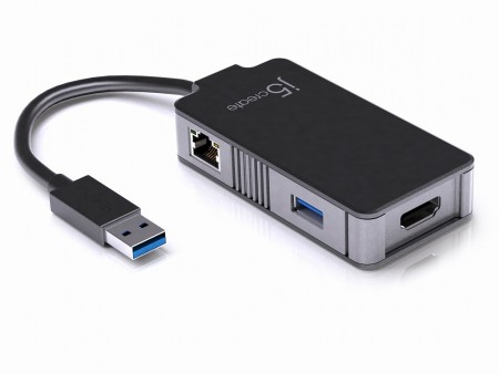 USB＆ギガビットLAN＆HDMIを増設する、バスパワー駆動のUSB3.0変換アダプタ「JUA375」が加賀ハイテックから