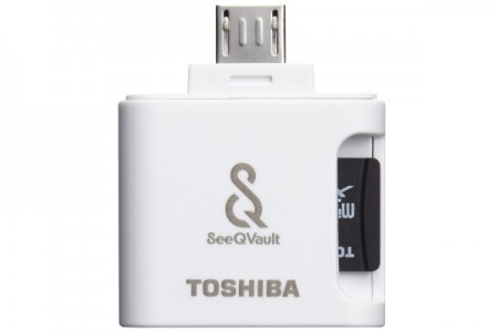 非対応スマホでもHDコンテンツが再生できる、カードリーダ付きSeeQVault対応microSDHCが東芝から