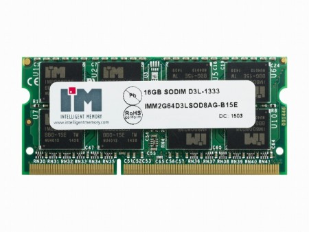 コンシューマ向け世界初、シングルモジュール16GBのDDR3L SO-DIMMがI’M Intelligent Memoryから発売