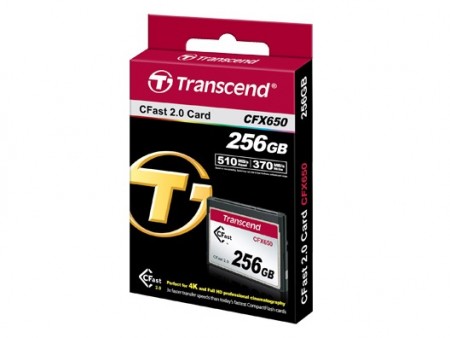 トランセンド、読込500MB/s超の超高速CFast2.0カード「CFX650」シリーズ取り扱い開始
