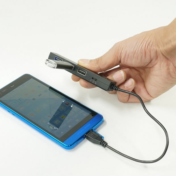 Android端末に複数のUSB周辺機器が接続できる、OTG対応3ポートUSB HUB