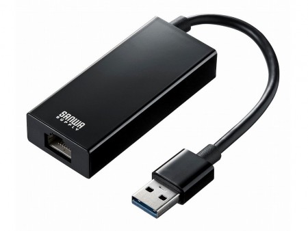USB機器も一緒に使える、USBポート付きのLAN変換アダプタ「LAN-ADUR3GH」がサンワサプライから