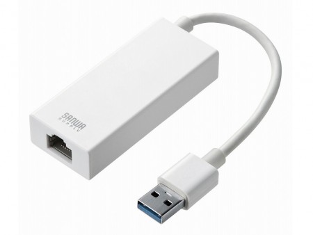 USB機器も一緒に使える、USBポート付きのLAN変換アダプタ「LAN-ADUR3GH」がサンワサプライから