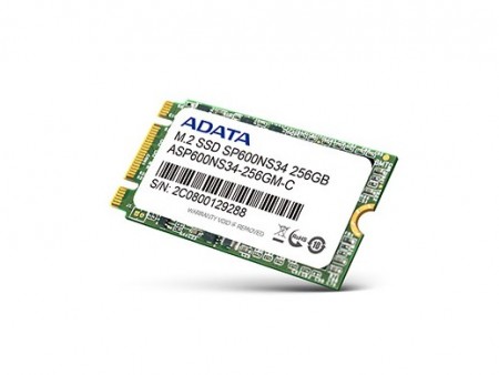 読込550MB/sのM.2 2242対応SATA3.0 SSD、ADATA「SP600NS34」シリーズ