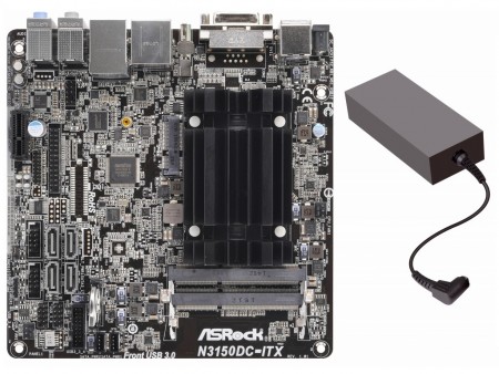 ACアダプタ同梱のBraswell搭載ファンレスMini-ITX、ASRock「N3150DC-ITX」