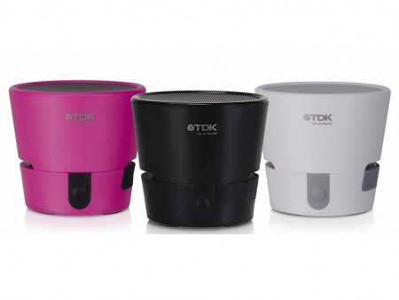 縦置き・横置き両対応のカップ型ポータブルBluetoothスピーカー、TDK「TREK Mini」シリーズ