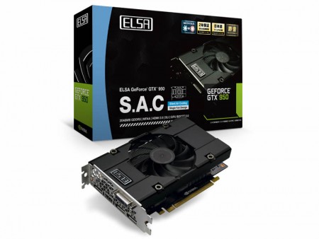ELSA、セミファンレス制御対応のS.A.C 静音ファン搭載GeForce GTX 950発表
