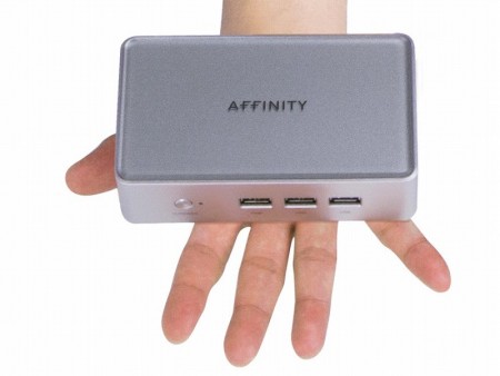 アビーのハイレゾ対応PC第2弾。手のひらサイズの超小型モデル「AFFINITY」が今週末に登場