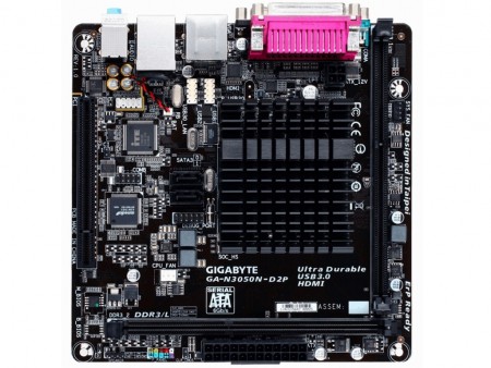 Celeron N3050オンボードのファンレスMini-ITX、GIGABYTE「GA-N3050N-D2P」