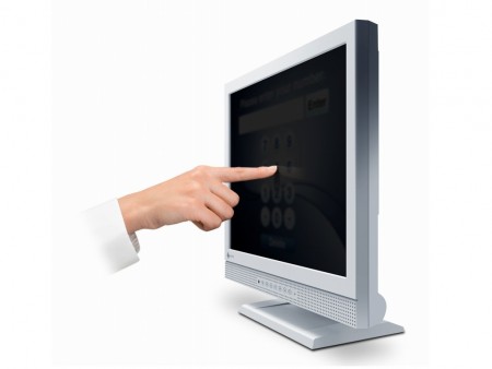 覗き見を防止するマイナンバー対応タッチパネル液晶、EIZO「DuraVision FDS1721T-PF」