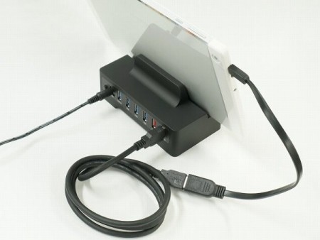 Nantena、スマホ・タブレットを急速充電できるUSB3.0ハブ付きスタンド「USB3.0-HUB-DOCK/BK」発売
