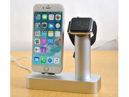 スマートなアルミ製充電台、サンコー「Apple Watch＆iPhone Lightning充電アルミスタンド」