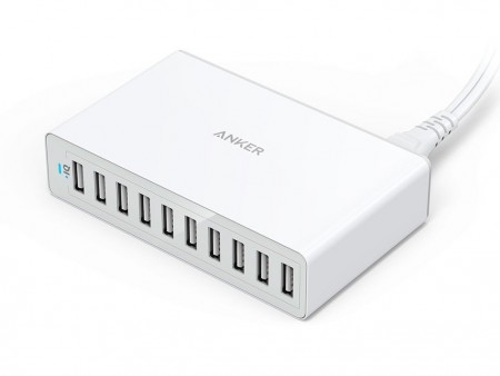 アンカー、最大出力60Wの10ポートUSB充電器「Anker PowerPort 10」にホワイトモデル追加