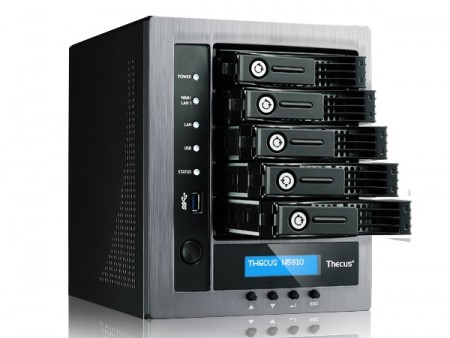 最大転送200MB/sec超、クアッドコアCPU搭載の高性能5ベイNAS「N5810」がThecusから