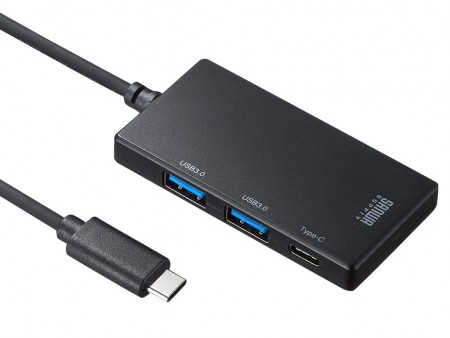 HDD接続でも安定した電源供給が可能。USB Type-Cポート搭載USB3.0ハブがサンワサプライから