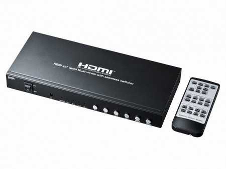 最大4台のHDMI映像を4分割表示できる、サンワサプライのHDMI画面分割切替器「SW-HD41MTV」