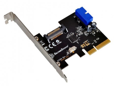 フロントUSB3.0をUSB3.1化できるPCIe2.0拡張カード、SilverStone「SST-ECU04」