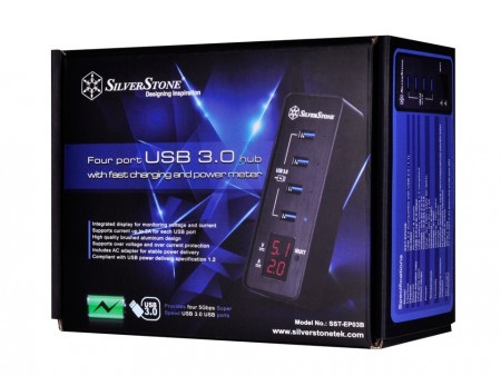 電圧・電流をリアルタイムにチェックできるUSB3.0ハブ、SilverStone「SST-EP03B」