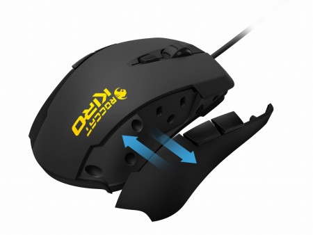 サイドパネルを交換できる両利き用ゲーミングマウス、ROCCAT「Kiro」